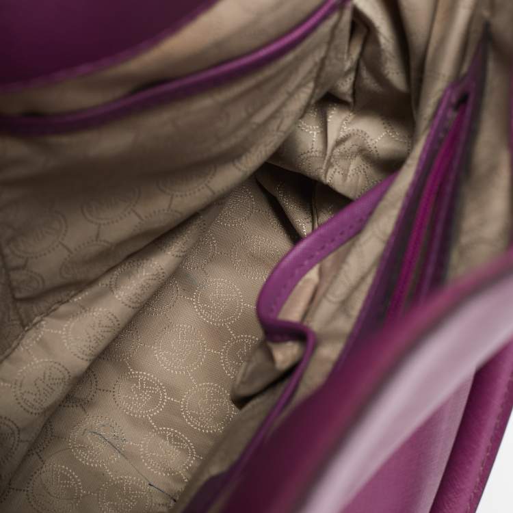 Pre Owned MICHAEL Michael Kors Purple Leather Large Hamilton North South Tote