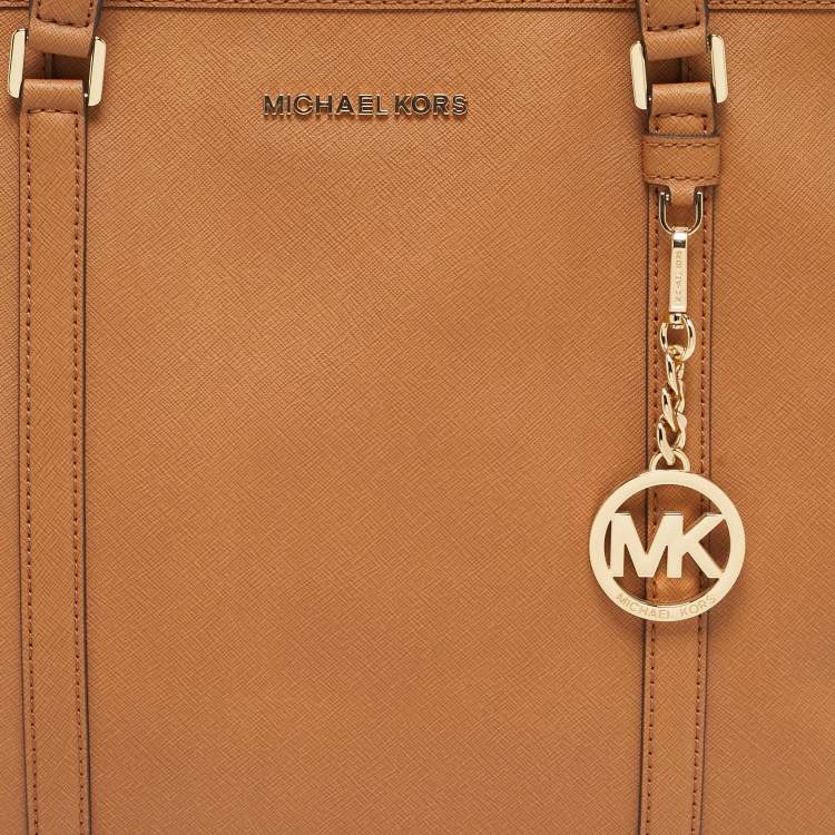 Pre Owned MICHAEL Michael Kors Brown Coated Canvas Large Sady Carryall Tote