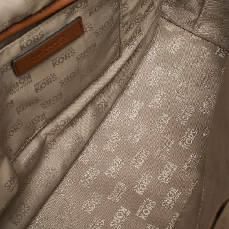 Pre Owned MICHAEL Michael Kors Brown Coated Canvas Large Sady Carryall Tote