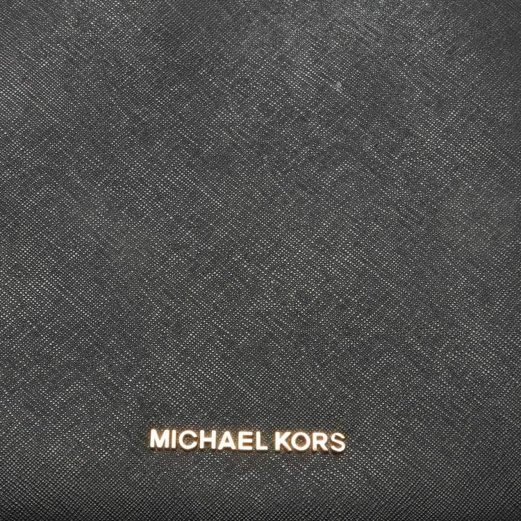 Pre Owned MICHAEL Michael Kors Black Saffiano Leather Portia Top Handle Bag