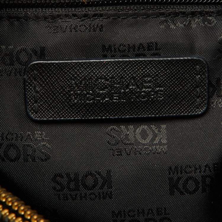 Pre Owned MICHAEL Michael Kors Black Saffiano Leather Portia Top Handle Bag