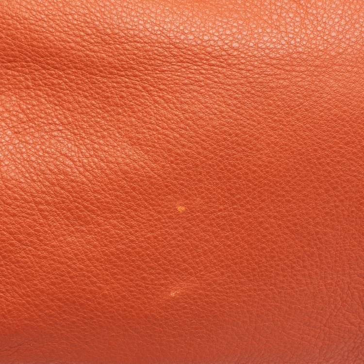 Pre Owned MICHAEL Michael Kors Orange Leather Chain Top Handle Bag