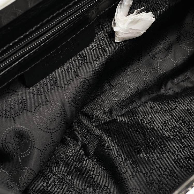 Pre Owned MICHAEL Michael Kors Black/Grey Leopard Print Calf Hair Berkley Clutch