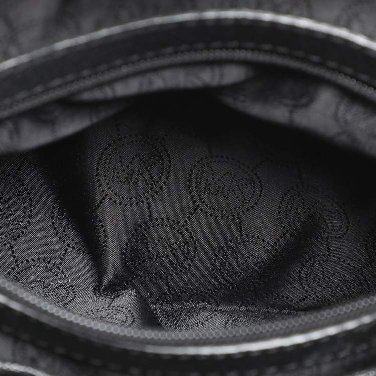 Pre Owned MICHAEL Michael Kors Black Leather Drawstring Hobo
