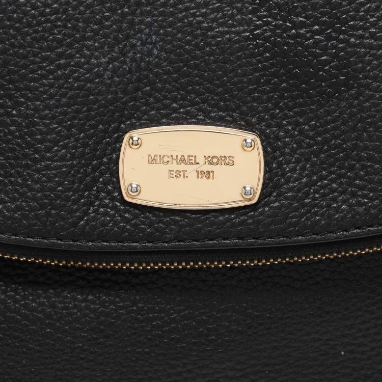 Pre Owned MICHAEL Michael Kors Black Leather Bedford Tassel Crossbody Bag