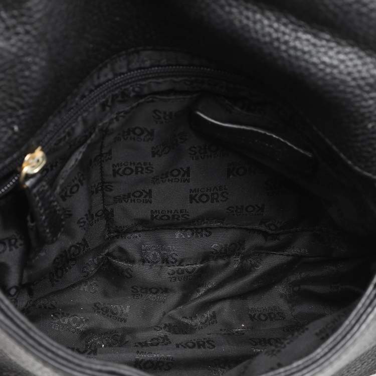 Pre Owned MICHAEL Michael Kors Black Leather Bedford Tassel Crossbody Bag