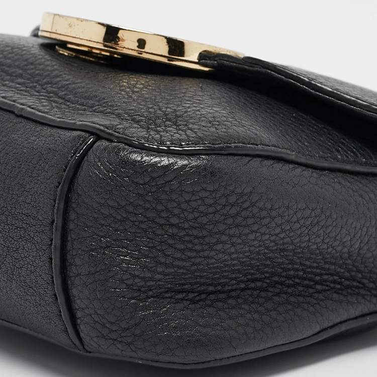 Pre Owned MICHAEL Michael Kors Black Leather Fulton Crossbody Bag