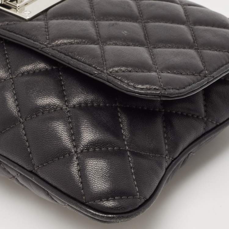 Pre Owned MICHAEL Michael Kors Black Quilted Leather Crossbody Bag