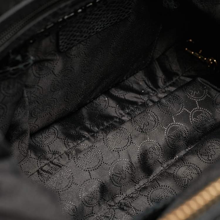 Pre Owned MICHAEL Michael Kors Black  Python Embossed Fulton Satchel