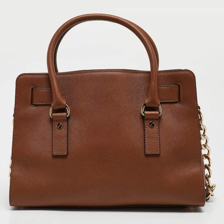 Pre Owned MICHAEL Michael Kors Brown Leather Medium Hamilton East West Tote