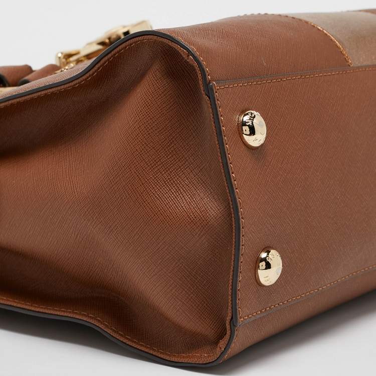 Pre Owned MICHAEL Michael Kors Brown Leather Medium Hamilton East West Tote