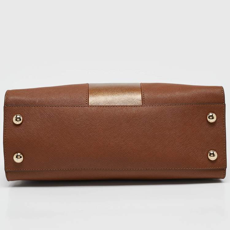 Pre Owned MICHAEL Michael Kors Brown Leather Medium Hamilton East West Tote