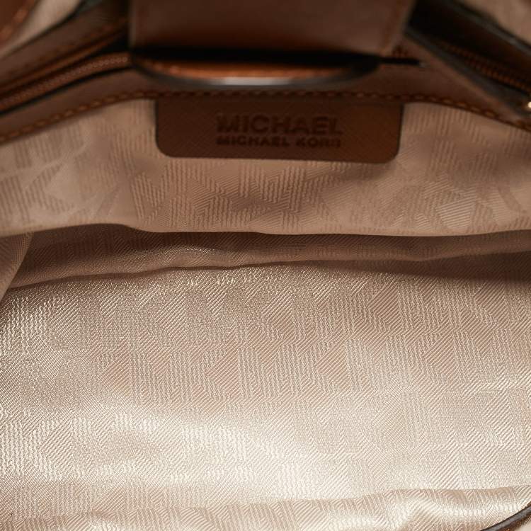 Pre Owned MICHAEL Michael Kors Brown Leather Medium Hamilton East West Tote
