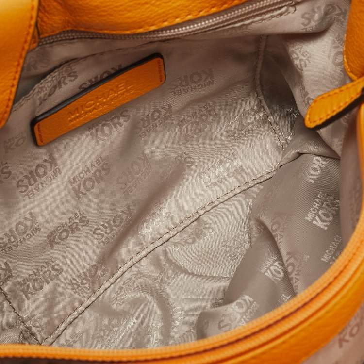 Pre Owned MICHAEL Michael Kors Dark Yellow Leather Fulton Chain Tote