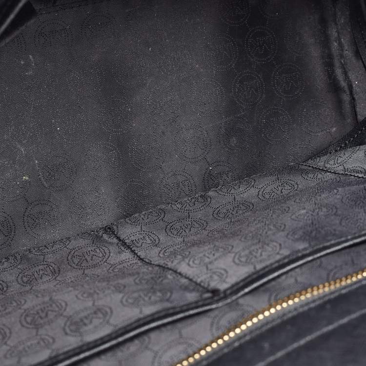 Pre Owned MICHAEL Michael Kors Black Saffiano Leather Large Selma Satchel