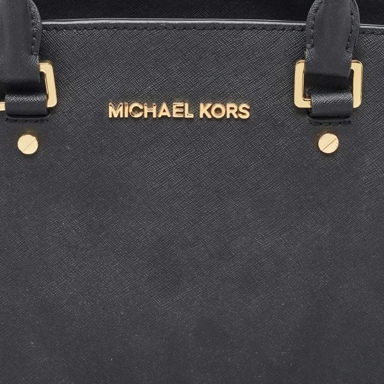 Pre Owned MICHAEL Michael Kors Black Saffiano Leather Large Selma Satchel