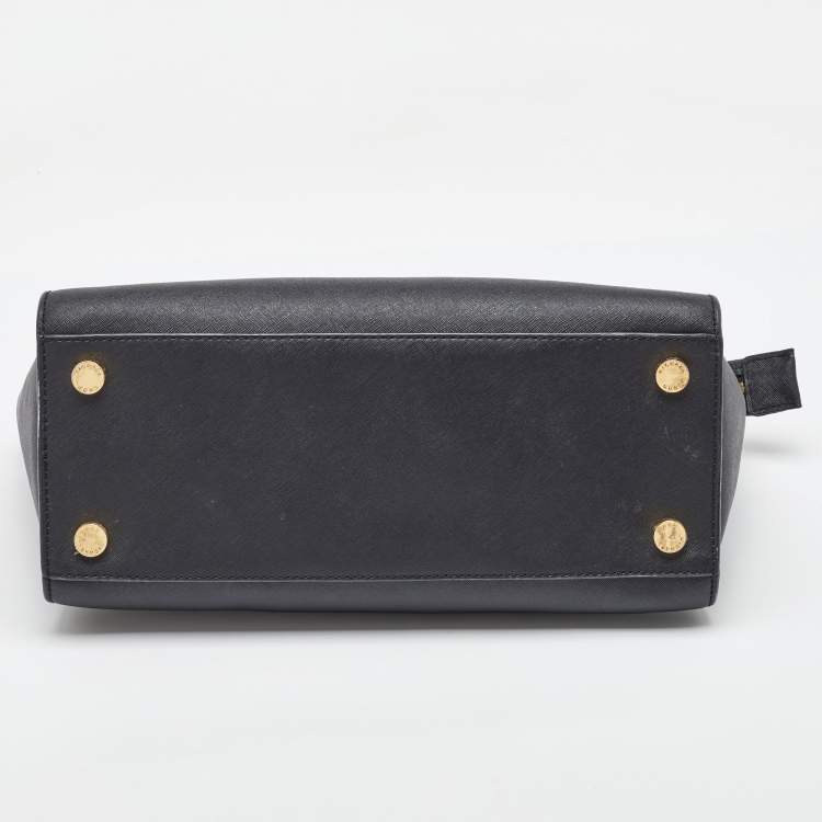 Pre Owned MICHAEL Michael Kors Black Saffiano Leather Large Selma Satchel