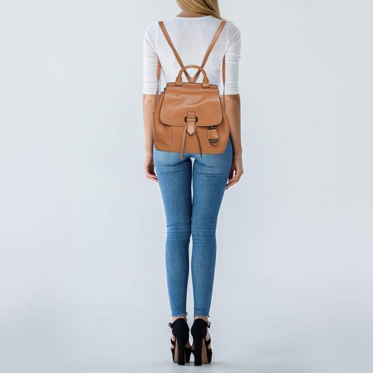 Pre Owned MICHAEL Michael Kors Brown Leather Medium Romy Backpack