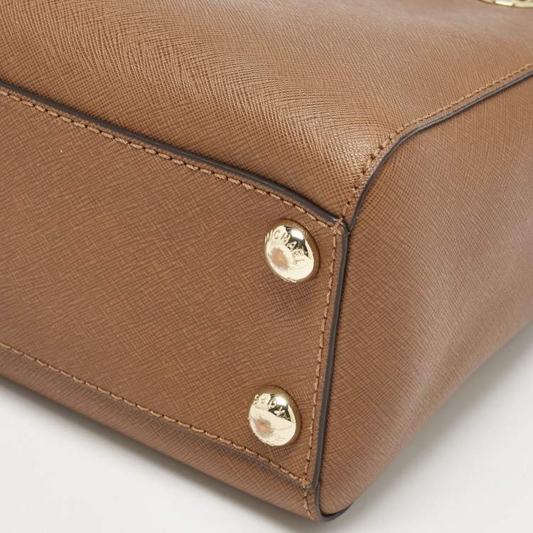 Pre Owned MICHAEL Michael Kors Brown Leather Small Cynthia Tote 