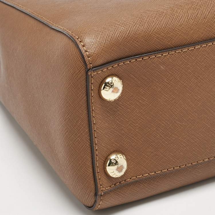 Pre Owned MICHAEL Michael Kors Brown Leather Small Cynthia Tote 