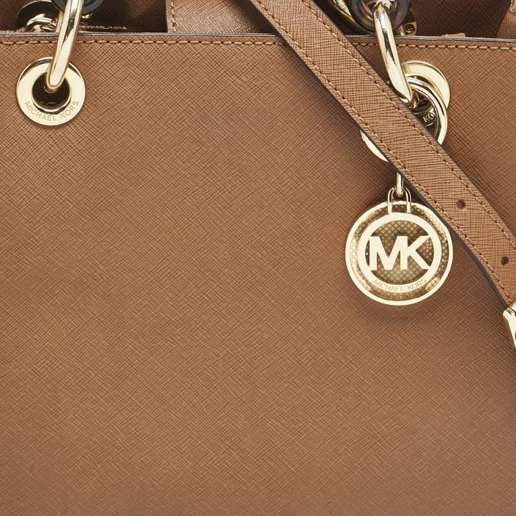 Pre Owned MICHAEL Michael Kors Brown Leather Small Cynthia Tote 