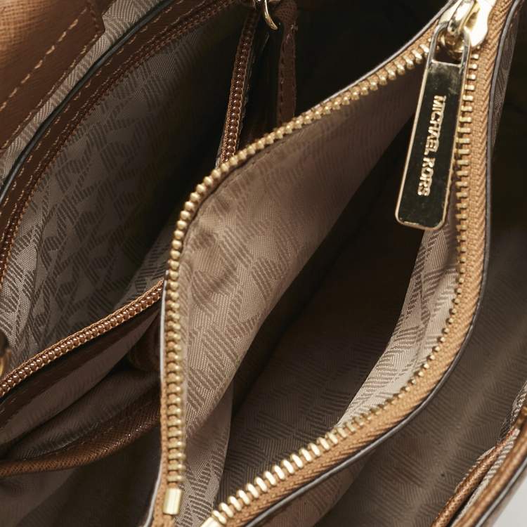 Pre Owned MICHAEL Michael Kors Brown Leather Small Cynthia Tote 