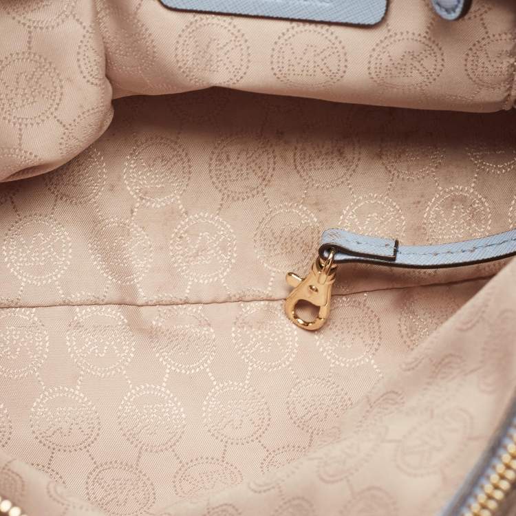 Pre Owned MICHAEL Michael Kors Light Blue Saffiano Leather Large Cynthia Tote