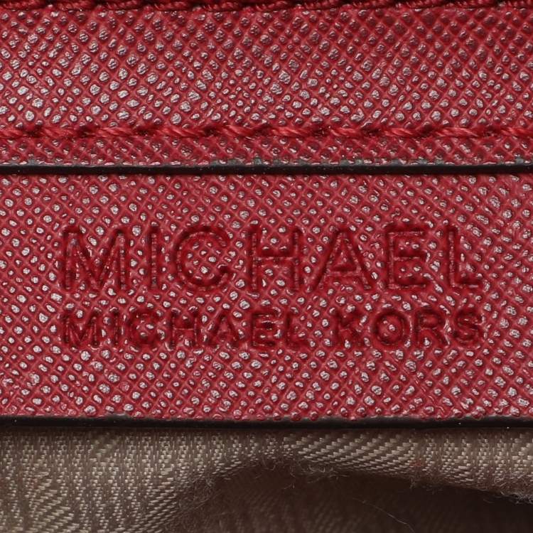 Pre Owned MICHAEL Michael Kors Red Blue Leather Medium Selma Satchel