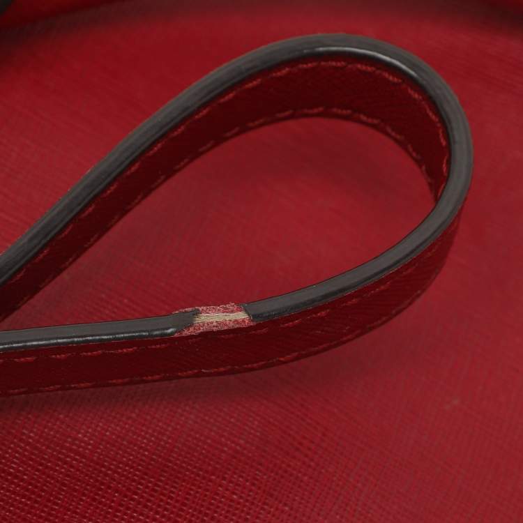 Pre Owned MICHAEL Michael Kors Red Blue Leather Medium Selma Satchel