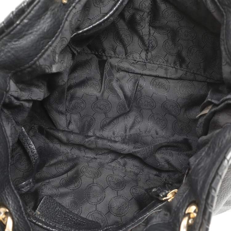 Pre Owned MICHAEL Michael Kors Black Leather Tassel Satchel