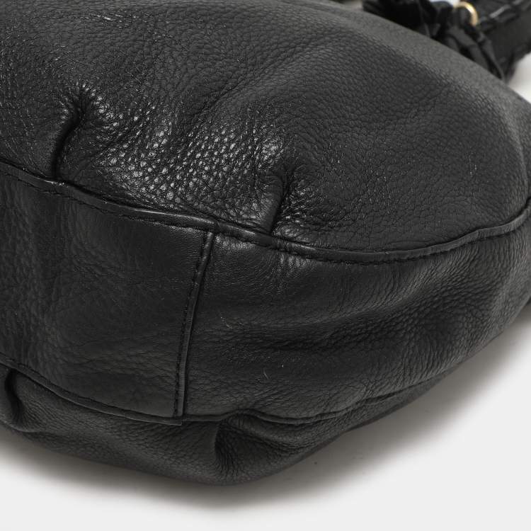 Pre Owned MICHAEL Michael Kors Black Leather Tassel Satchel
