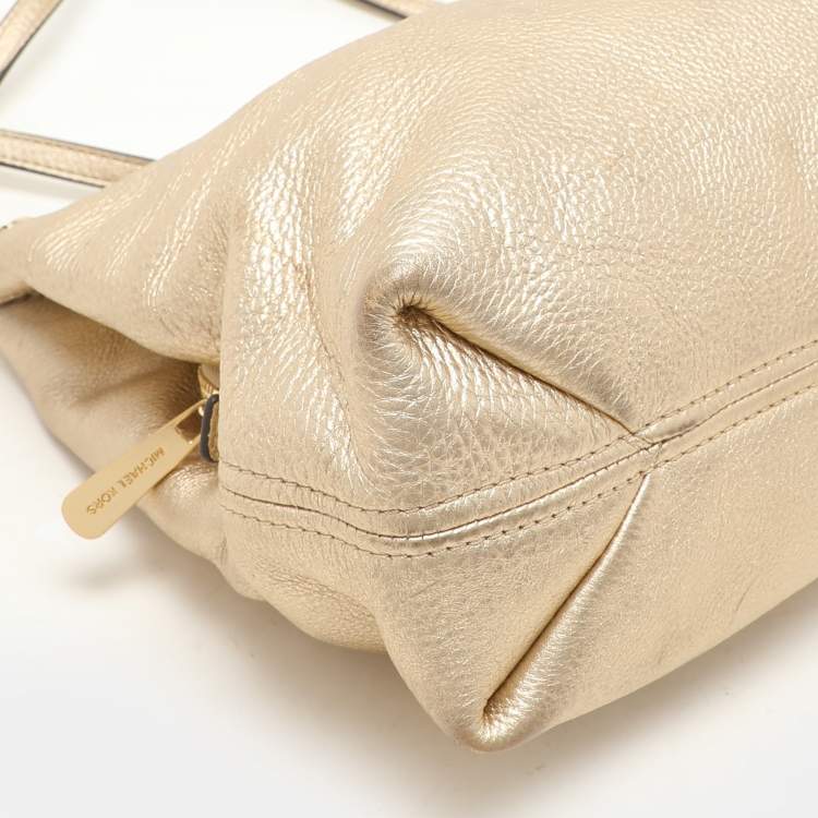 Pre Owned MICHAEL Michael Kors Gold Leather Jet Set Chain Tote