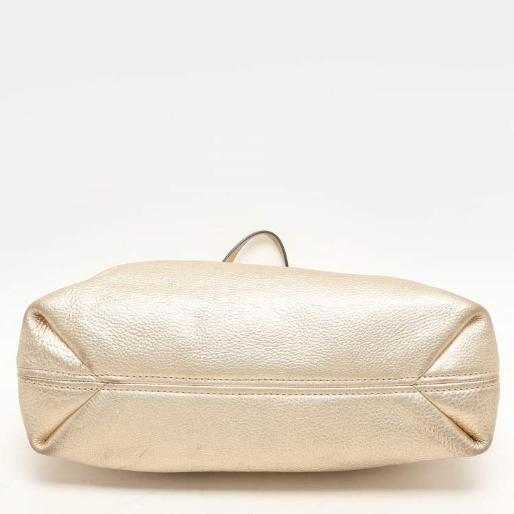 Pre Owned MICHAEL Michael Kors Gold Leather Jet Set Chain Tote