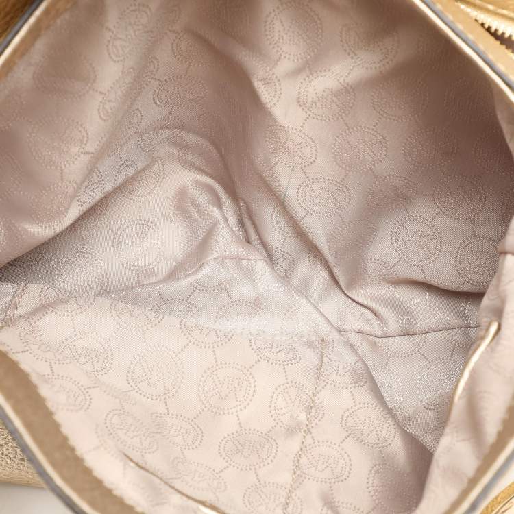 Pre Owned MICHAEL Michael Kors Gold Leather Jet Set Chain Tote