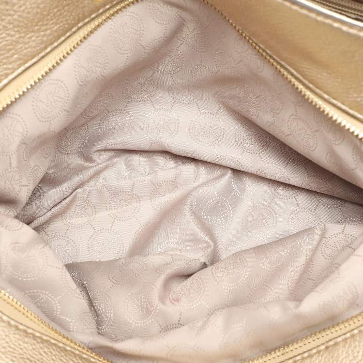 Pre Owned MICHAEL Michael Kors Gold Leather Jet Set Chain Tote
