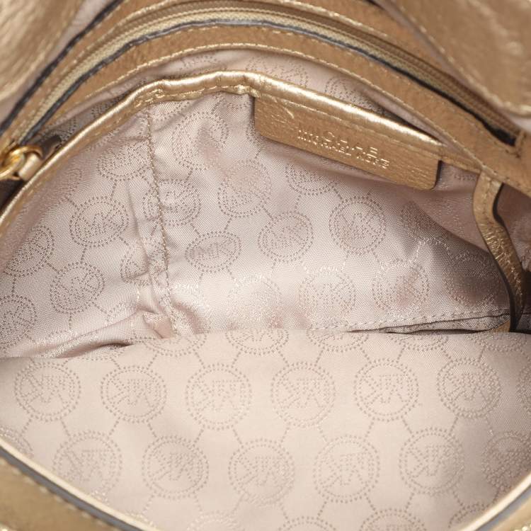 Pre Owned MICHAEL Michael Kors Gold Leather Jet Set Chain Tote