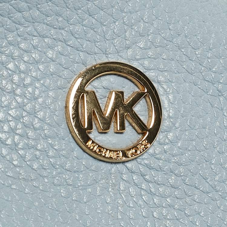 Pre Owned MICHAEL Michael Kors Pale Blue Leather Camera Shoulder Bag