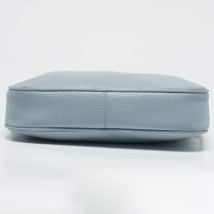 Pre Owned MICHAEL Michael Kors Pale Blue Leather Camera Shoulder Bag