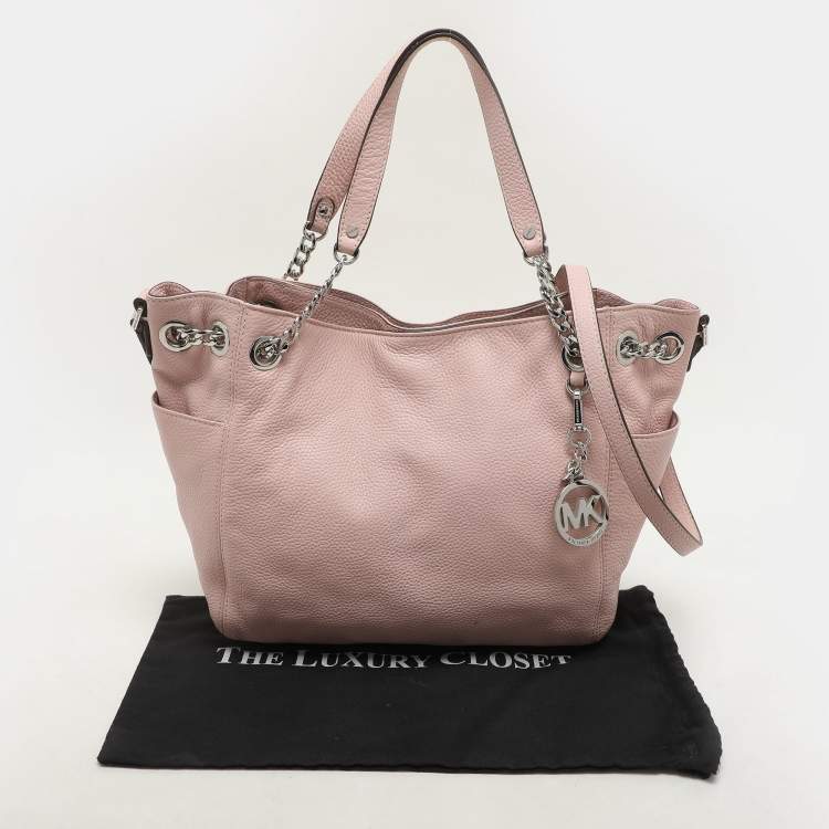 Pre Owned MICHAEL Michael Kors Pink Leather Jet Set Chain Satchel