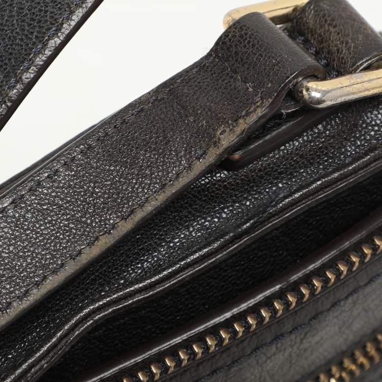 Pre Owned MICHAEL Michael Kors Navy Blue Leather Naomi Crossbody Bag