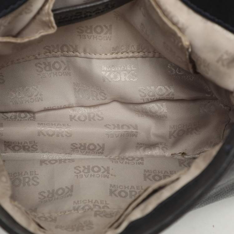 Pre Owned MICHAEL Michael Kors Navy Blue Leather Naomi Crossbody Bag