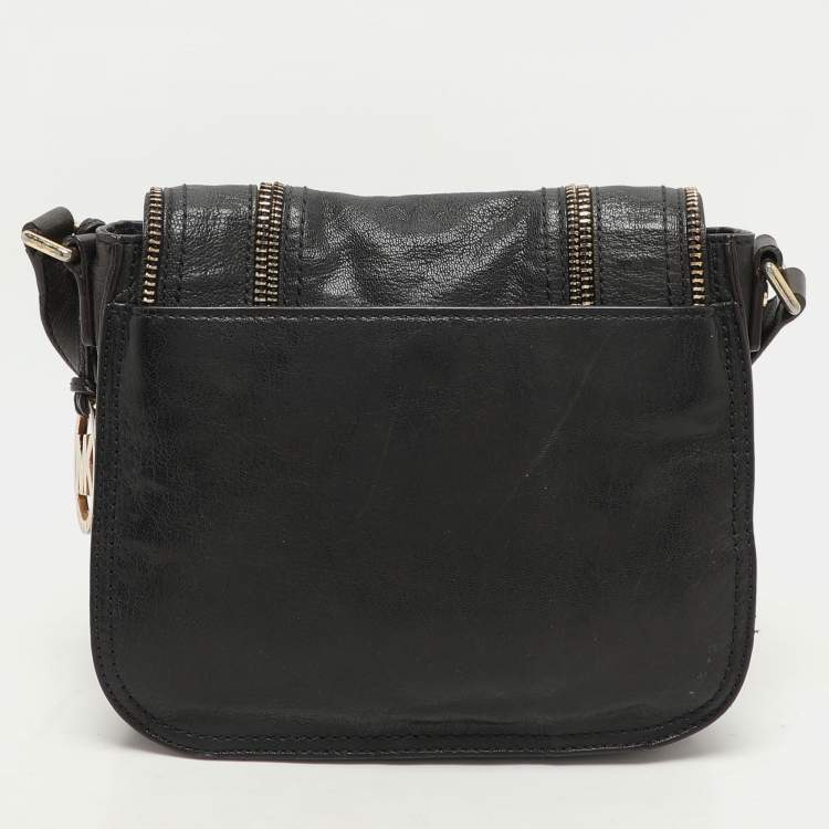 Pre Owned MICHAEL Michael Kors Navy Blue Leather Naomi Crossbody Bag