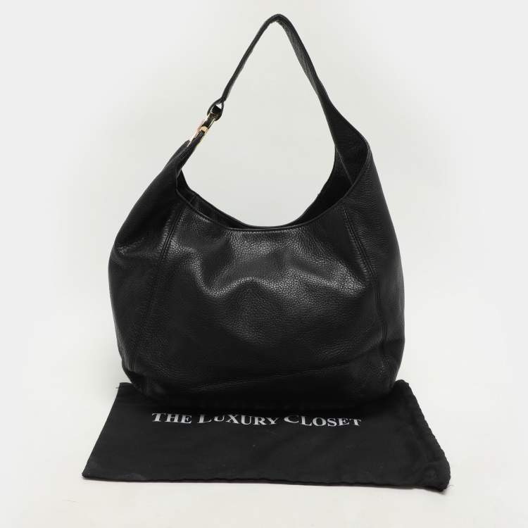 Pre Owned Michael Michael Kors Black Leather Fulton Hobo