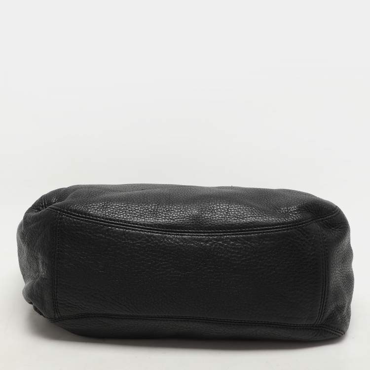 Pre Owned Michael Michael Kors Black Leather Fulton Hobo
