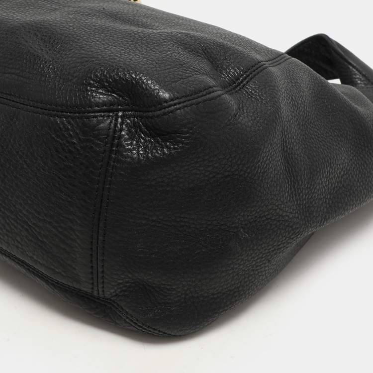 Pre Owned Michael Michael Kors Black Leather Fulton Hobo