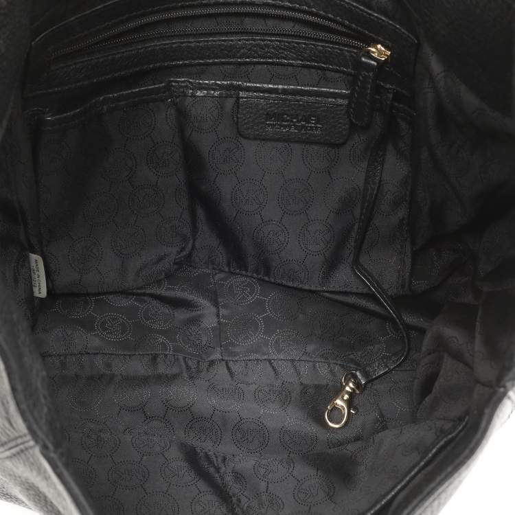 Pre Owned Michael Michael Kors Black Leather Fulton Hobo