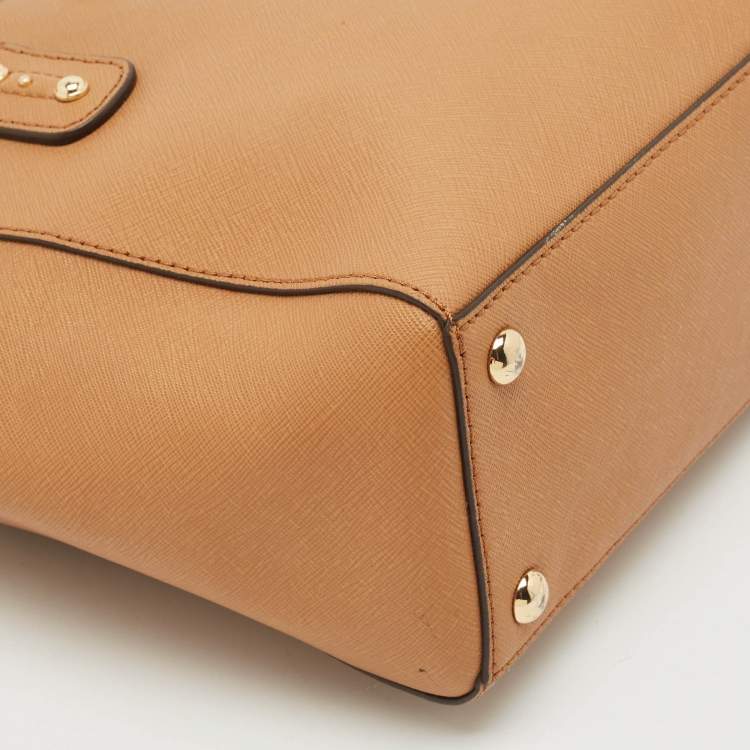 Pre Owned MICHAEL Michael Kors Brown Saffiano Leather Mini Kellen Tote