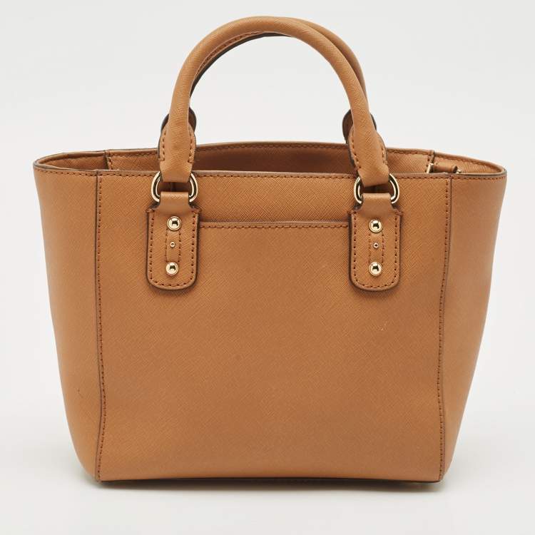 Pre Owned MICHAEL Michael Kors Brown Saffiano Leather Mini Kellen Tote