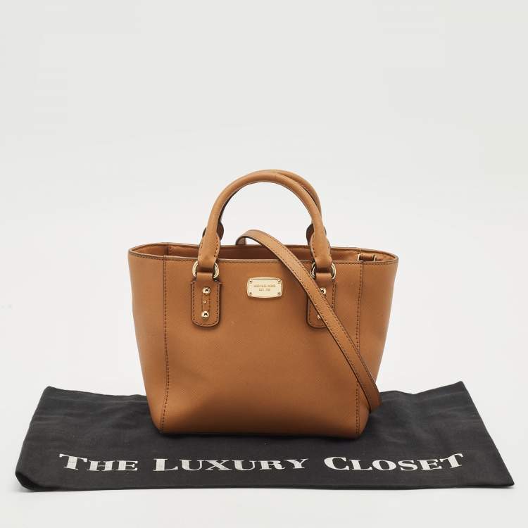 Pre Owned MICHAEL Michael Kors Brown Saffiano Leather Mini Kellen Tote