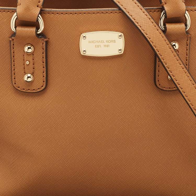 Pre Owned MICHAEL Michael Kors Brown Saffiano Leather Mini Kellen Tote